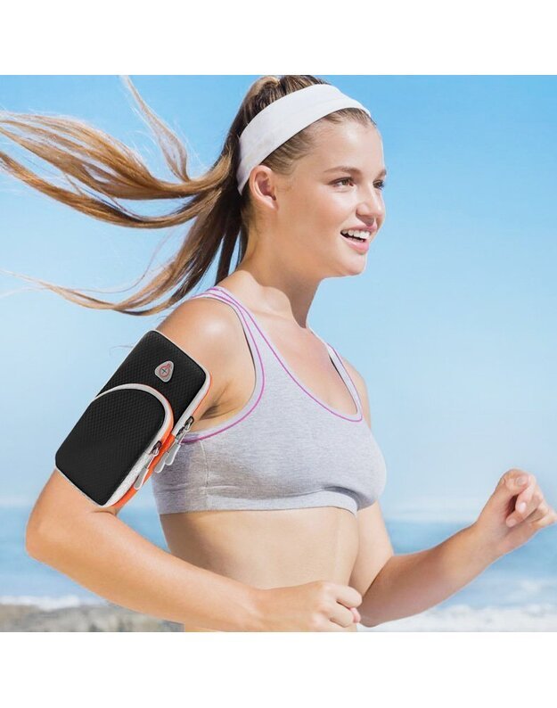 Universalus sportinis telefono dėklas ant rankos, mėlynas 8