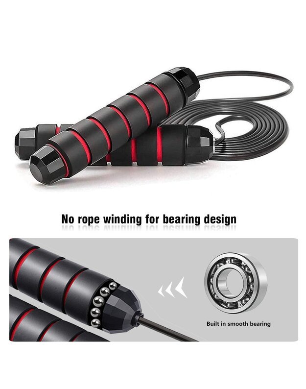 Gym Fitness skipping jump rope, black 1