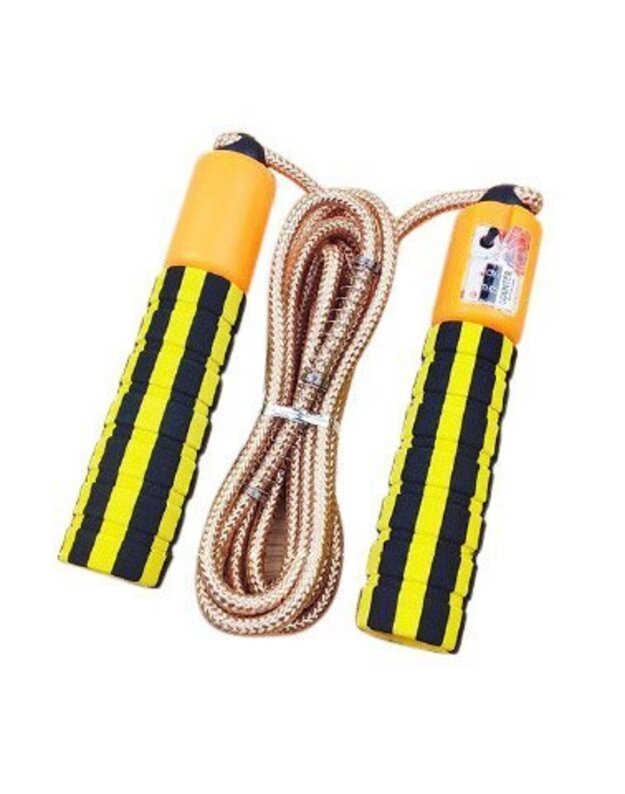 Šokdynė Skipping rope su šuolių skaitikliu, geltona