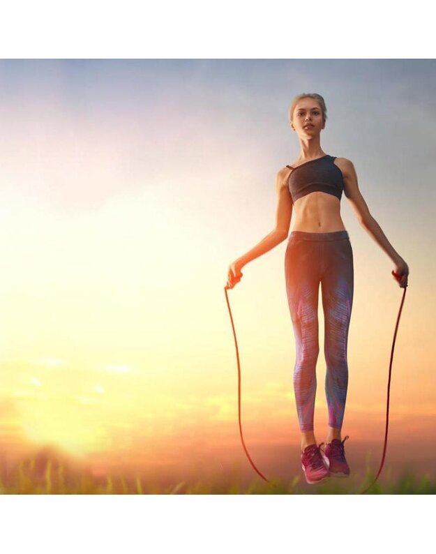 Šokdynė Skipping rope su šuolių skaitikliu, geltona 2