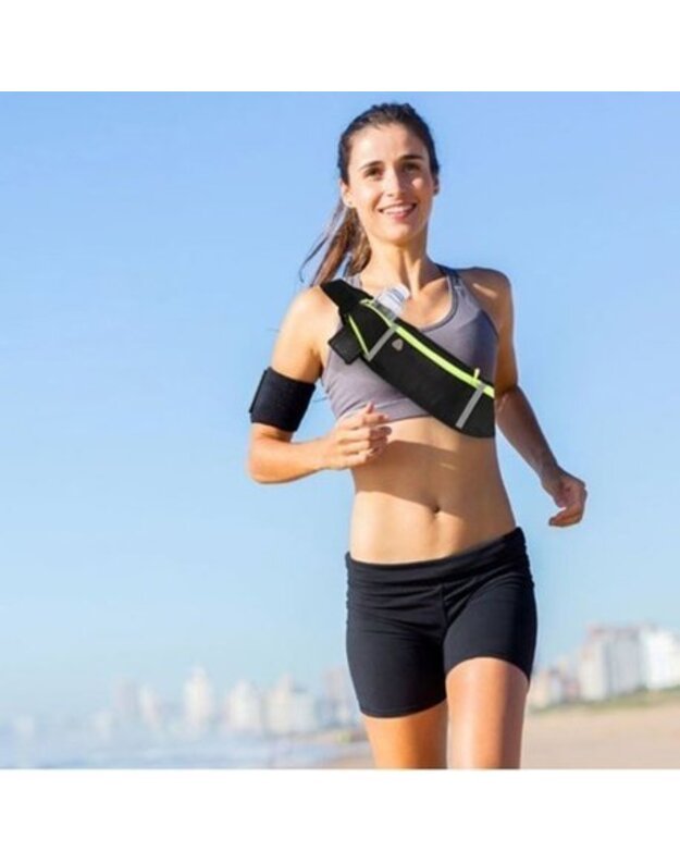 Sporto diržas su anga ausinėms Ultimate Running Belt, violetinis 3