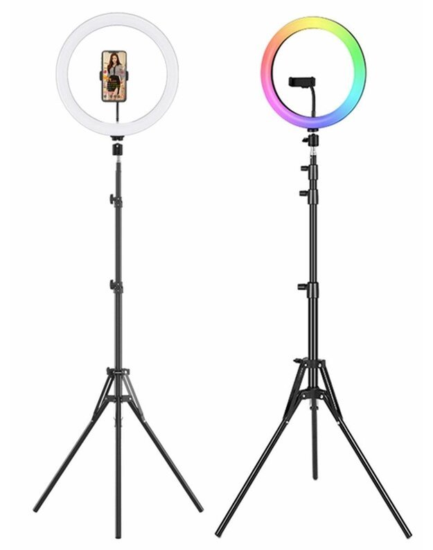 RGB LED žiedo formos lempos ir stovo rinkinys asmenukėms