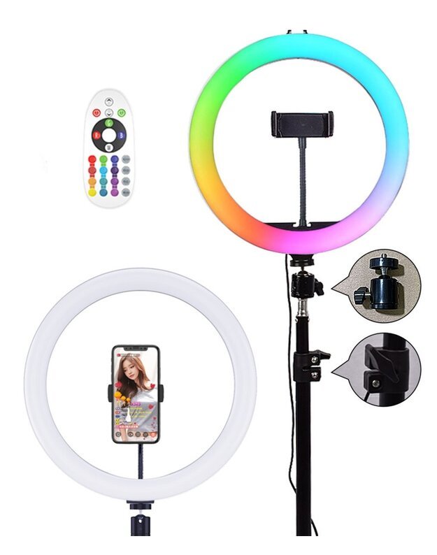 RGB LED žiedo formos lempos ir stovo rinkinys asmenukėms 2