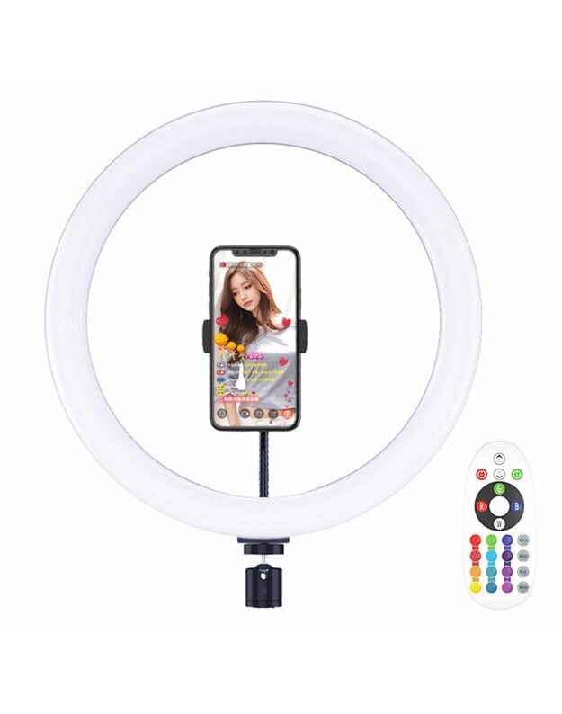 RGB LED žiedo formos lempos ir stovo rinkinys asmenukėms 5