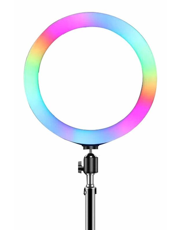 RGB LED žiedo formos lempos ir stovo rinkinys asmenukėms 7
