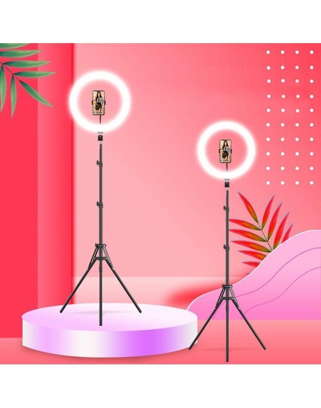 RGB LED žiedo formos lempos ir stovo rinkinys asmenukėms 11