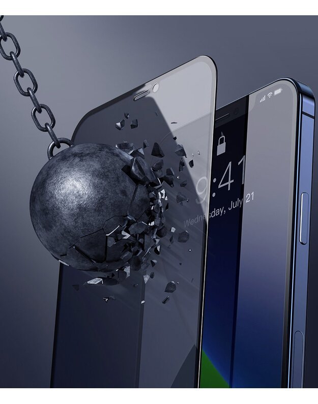 Apsauginis stiklas Baseus 2x skirtas iPhone 12 Pro / iPhone 12 1