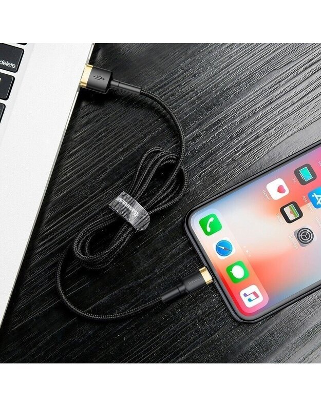 Baseus Cafule USB / Lightning QC3.0 1.5A 2M laidas, juodas-auksinis 5