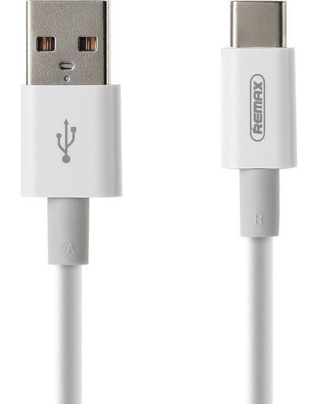 USB Type-C 5A laidas Remax FastCharging, baltas 1.0m 1