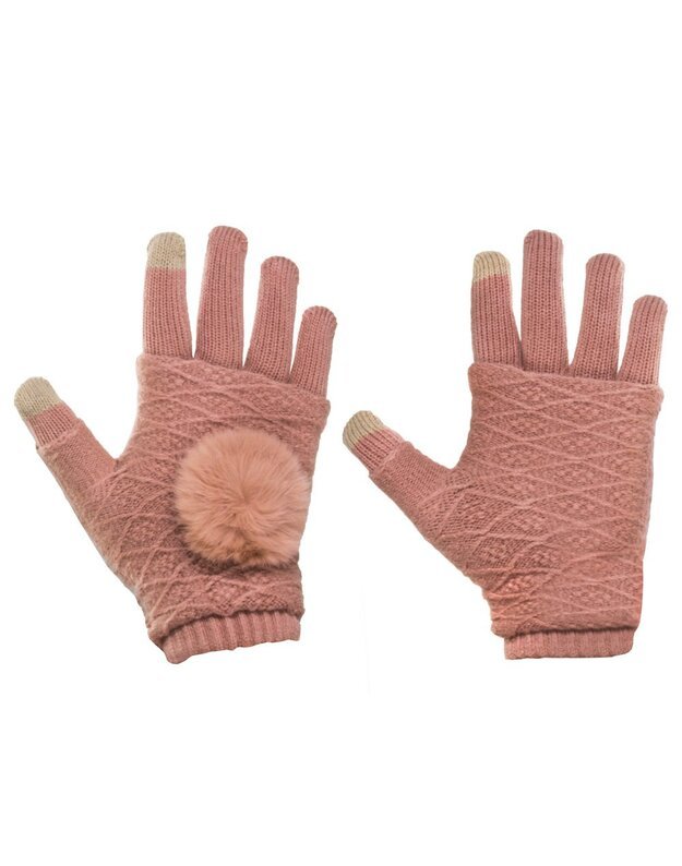 Universalios išmaniosios pirštinės 2 in 1 Dvigubos, rožinės