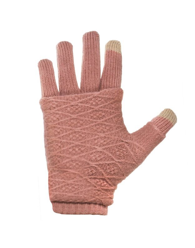 Universalios išmaniosios pirštinės 2 in 1 Dvigubos, rožinės 3