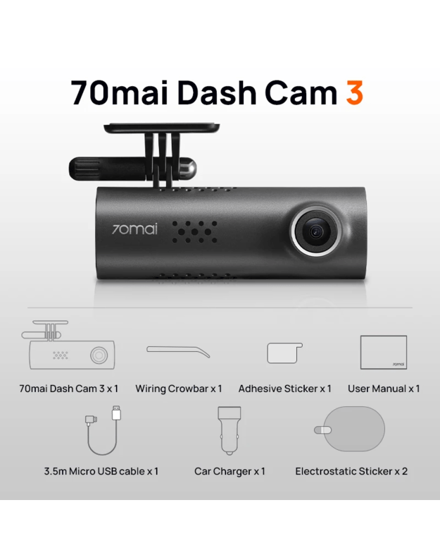 Vaizdo registratorius 70mai Dash Cam 3