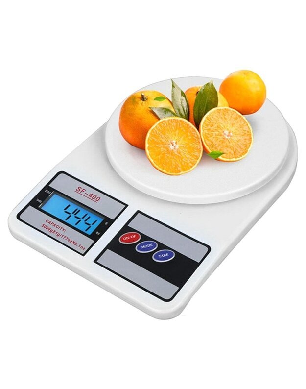Elektroninės virtuvinės LCD svarstyklės 5kg / 1g, balta 4